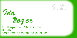 ida mozer business card